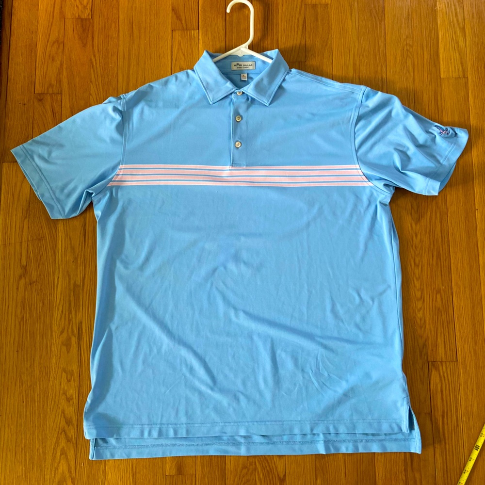 Peter Millar Summer Comfort baby blue w/pink stripes